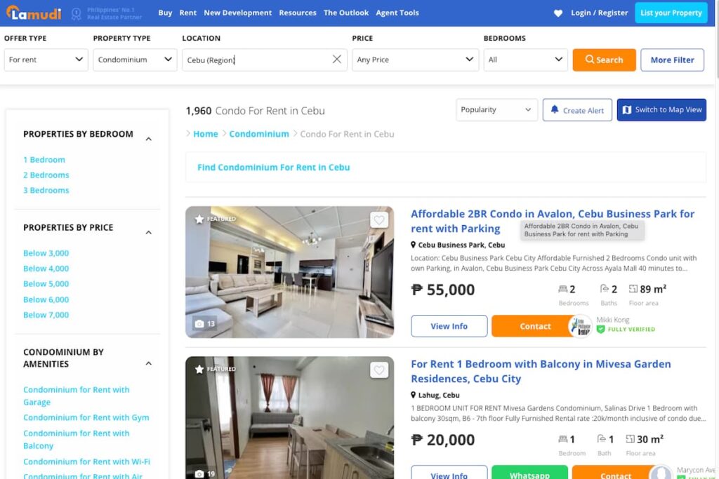 lamudi（ラムディ）やrentpad（蓮とパッド）でフィリピンのコンドミニアムを探す
